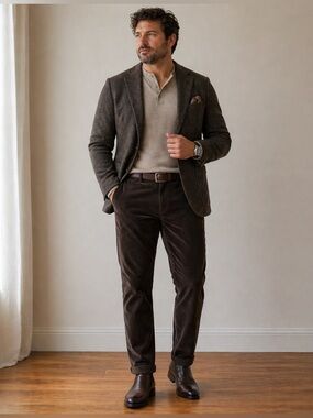 Polo Ralph Lauren Corduroy Pants Brown Men’s Full Zip Buttons Pockets Sz 38x29
